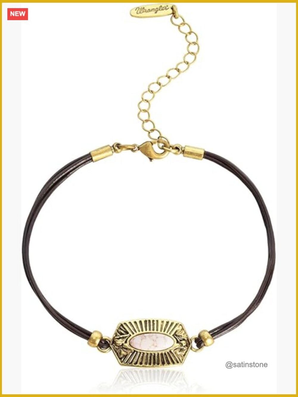 Natural Stone Charm Bracelet with Lobster Clasp